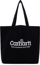 Carhartt Work In Progress Black Canvas Graphic Large Tote