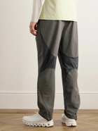 ON - POST ARCHIVE FACTION Tapered Mesh-Trimmed Stretch Recycled-Shell Trousers - Gray