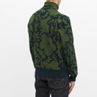 Paul Smith Men's Macro Flower Quarterzip Fleece in Green
