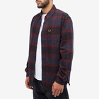 Fred Perry Men's Tartan Shirt in Oxblood