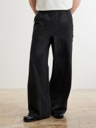 424 - Straight-Leg Distressed Striped Cotton-Jersey Sweatpants - Black
