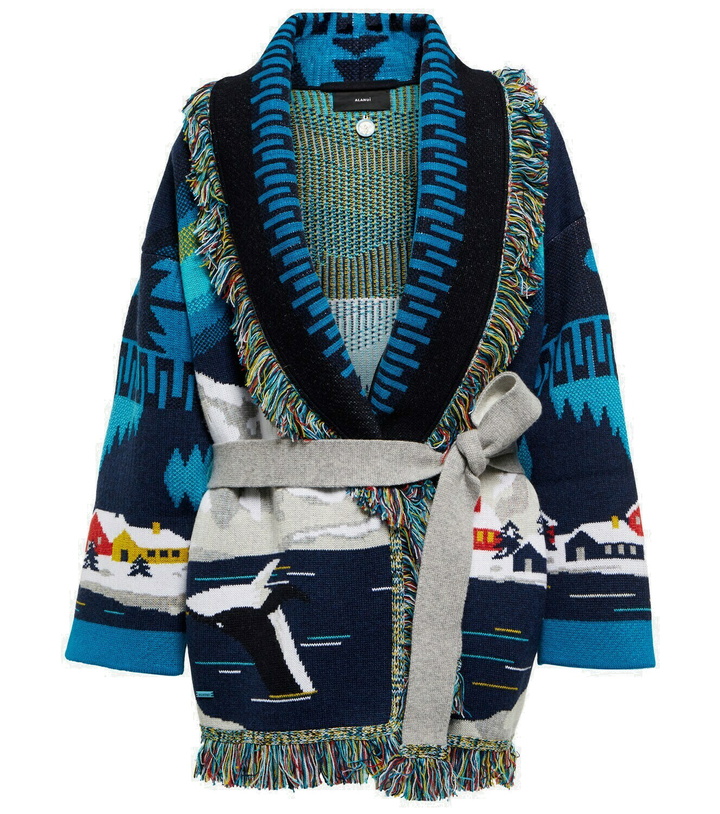 Photo: Alanui Arctic Icon jacquard cashmere cardigan