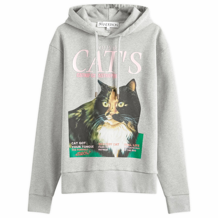 Photo: JW Anderson Men's Cat Print Hoodie in Mid Grey Melange