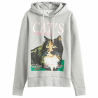 JW Anderson Men's Cat Print Hoodie in Mid Grey Melange