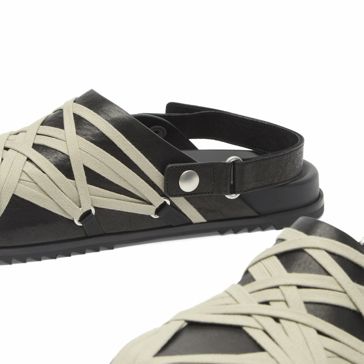 Rick Owens Men's Megalace Slip On Mule in Black