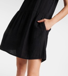 Velvet Grace lace-trimmed cotton minidress