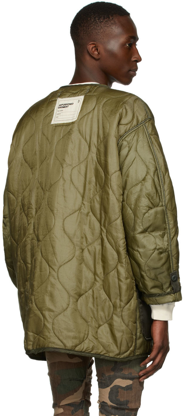 R13 Refurbished Liner Bomber Jacket In Olive for Women