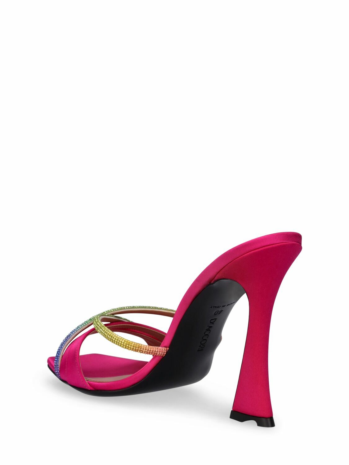 D'ACCORI - 100mm Lust Satin & Crystals Sandals