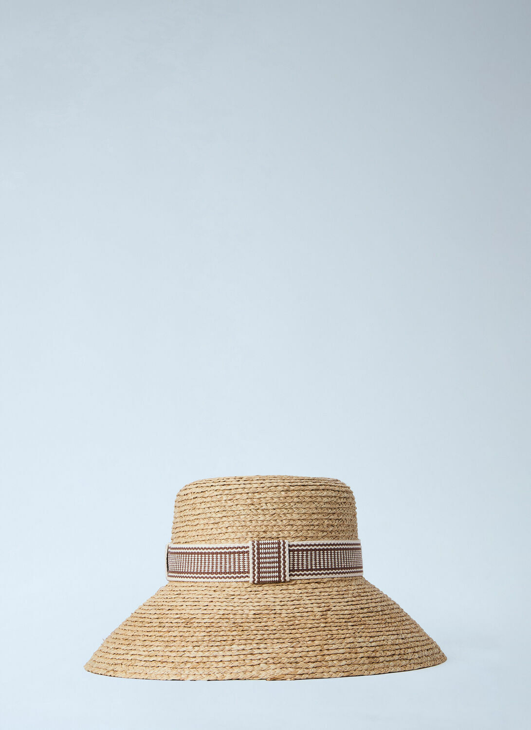 Miu Miu Woven Straw Hat with Logo Band Miu Miu