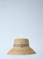 Miu Miu Woven Straw Hat with Logo Band