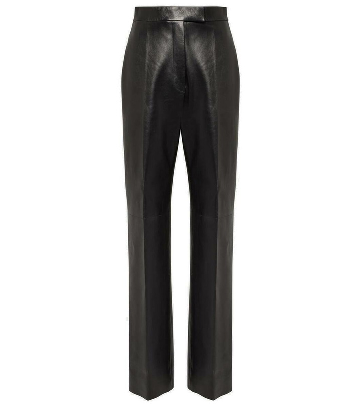 Photo: Alexander McQueen High-rise leather straight pants