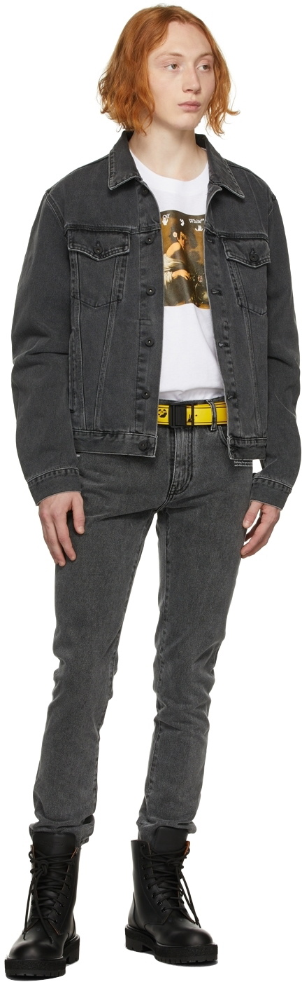 Off-White Grey Denim Negative Mark Jacket Off-White