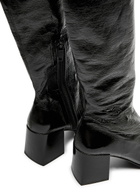 Courrèges 75 Crinkled Vinyl Knee-high Boots Black