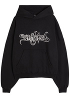 Saint Mxxxxxx Embroidered Hooded Cotton Sweatshirt Black