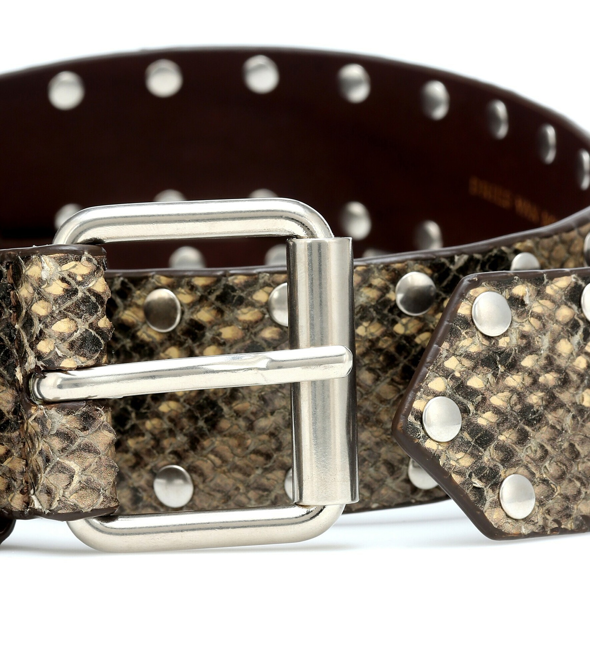 Dries Van Noten - Snake-effect leather belt Dries Van Noten