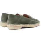 Castañer - Nacho Collapsible-Heel Suede Espadrille Loafers - Green