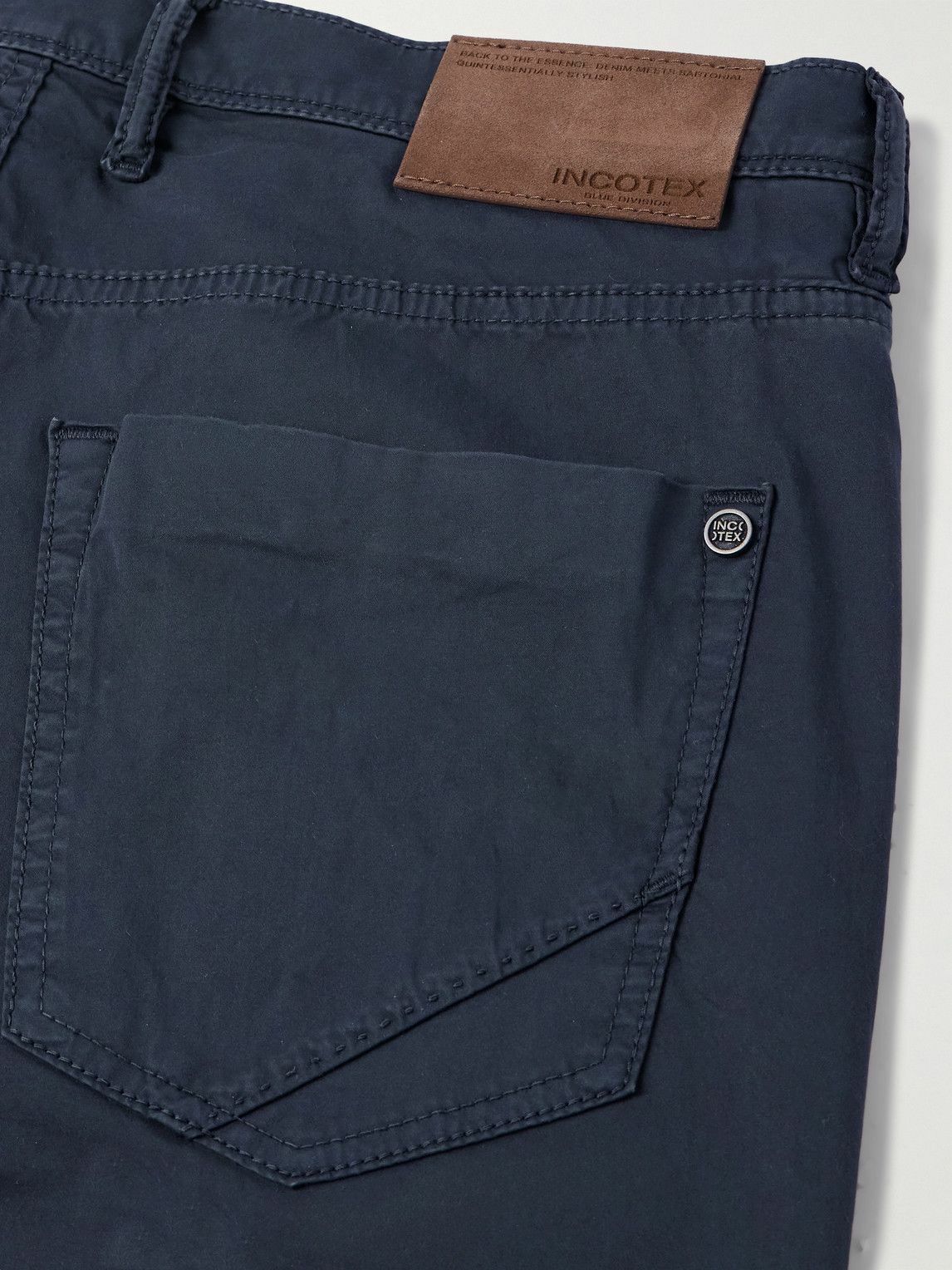 Incotex - Division Straight-Leg Cotton-Blend Shorts - Blue