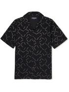 Frescobol Carioca - Camp-Collar Cotton-Blend Jacquard Shirt - Black