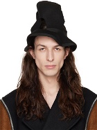 Comme des Garçons Homme Plus Black Cutout Structured Hat