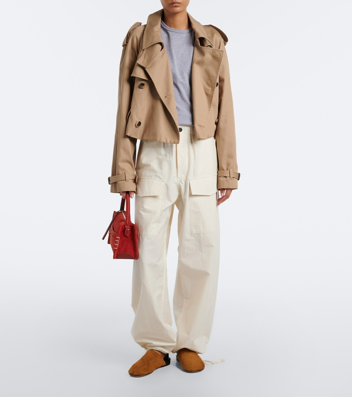 JW Anderson Loafer Small suede top-handle bag