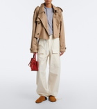 JW Anderson Loafer Small suede top-handle bag