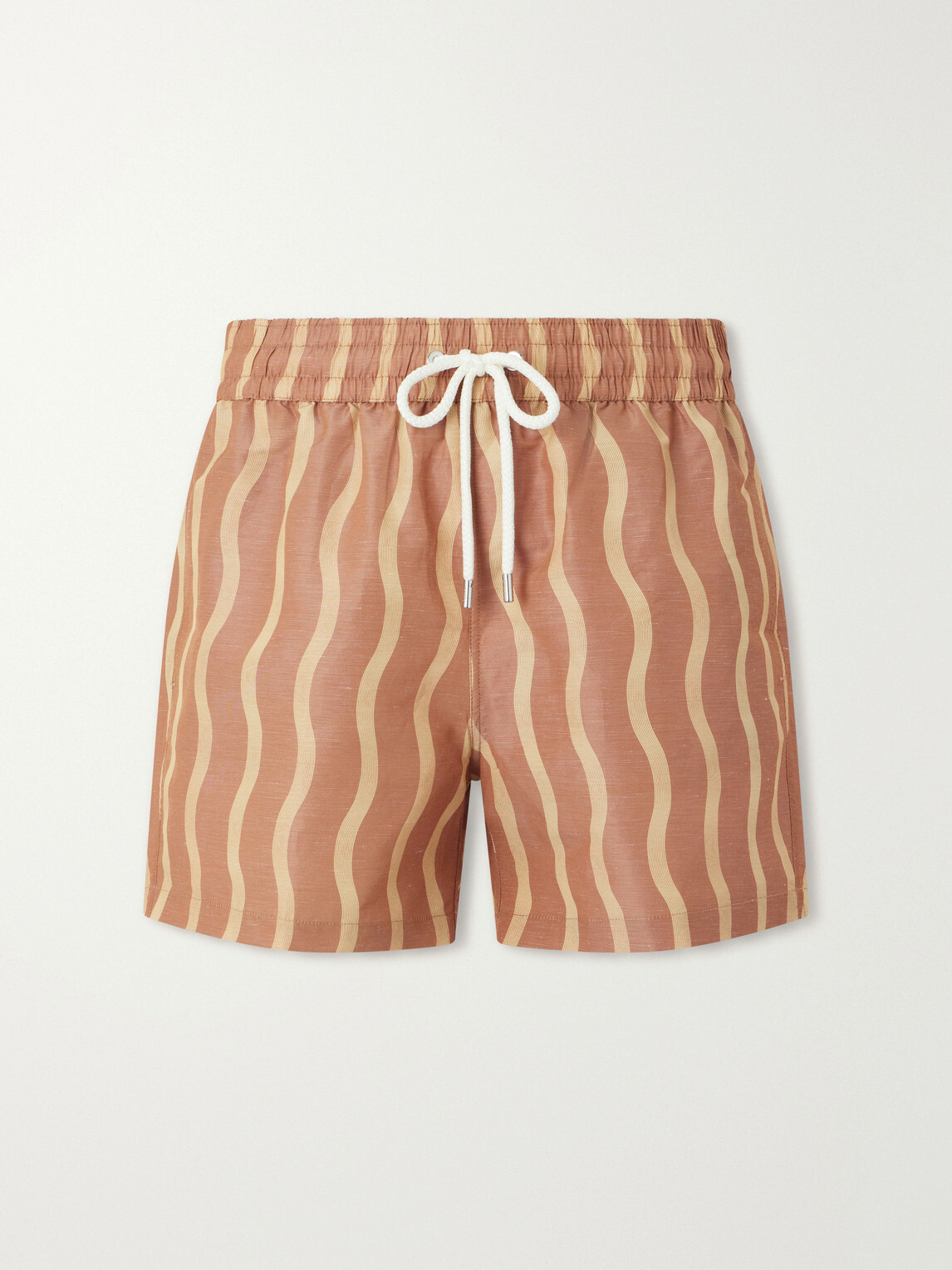 Frescobol Carioca - La Marzocco Rio Straight-Leg Printed Swim Shorts - Brown