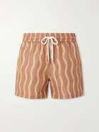 Frescobol Carioca - La Marzocco Rio Straight-Leg Printed Swim Shorts - Brown