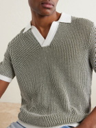 Orlebar Brown - Horton Slim-Fit Crocheted Cotton Polo Shirt - Green
