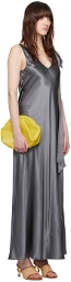 JW Anderson Gray Plunging V-Neck Maxi Dress