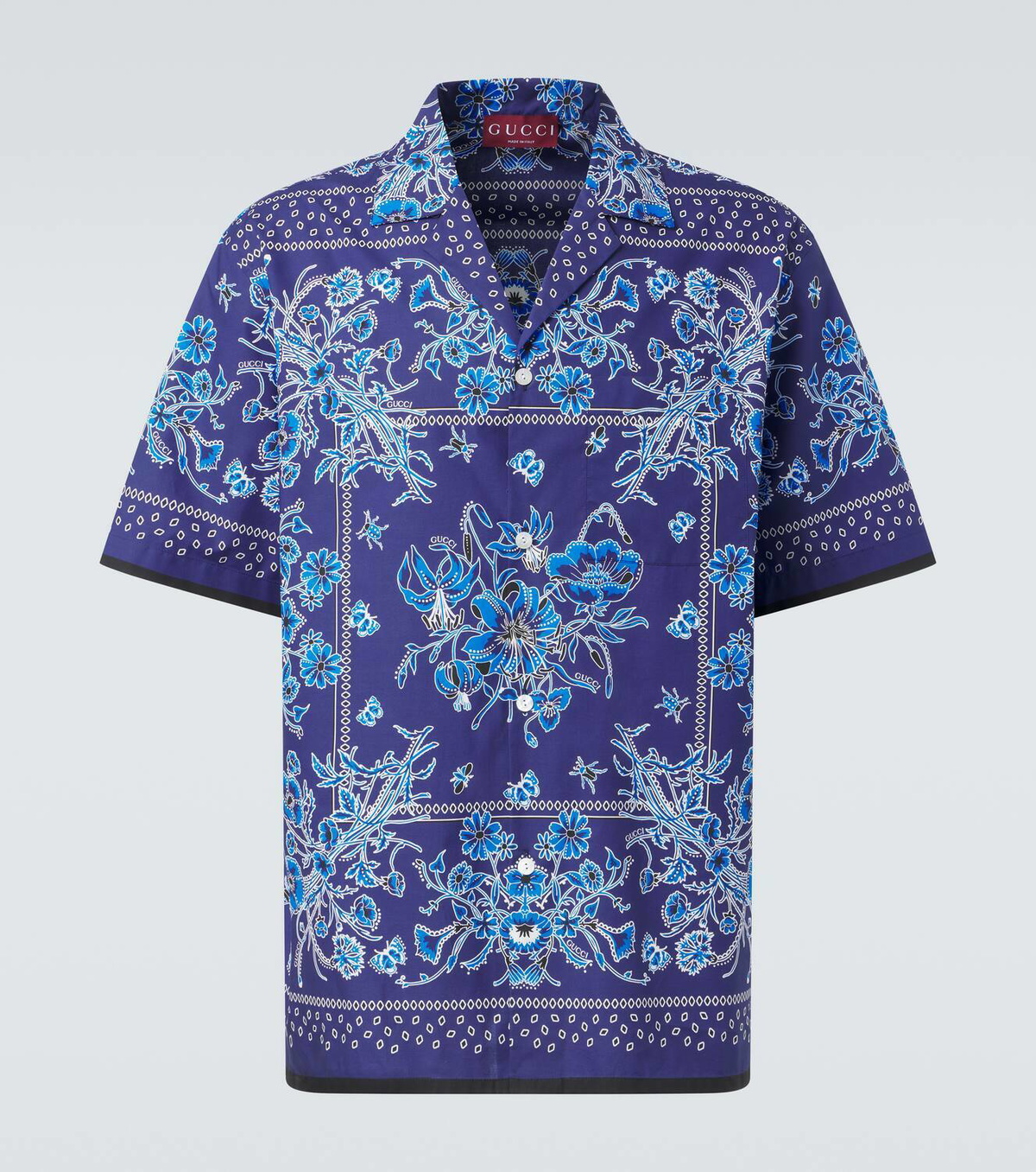 GUCCI◆Floral Silk Bowling Shirt/38/シルク/GRN/花柄/694890 ZAI5R GUCCI◇Floral Silk Bowling Shirt/38/シルク/GRN/花柄/694890 ZAI5R