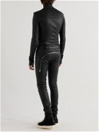 Rick Owens - Gary Stretch Leather and Cotton-Blend Jumpsuit - Black