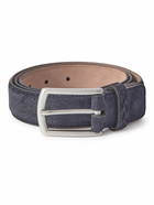 Zegna - 3cm Suede Belt - Gray