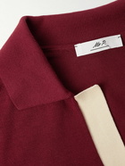 Mr P. - Colour-Block Cotton Polo Shirt - Burgundy