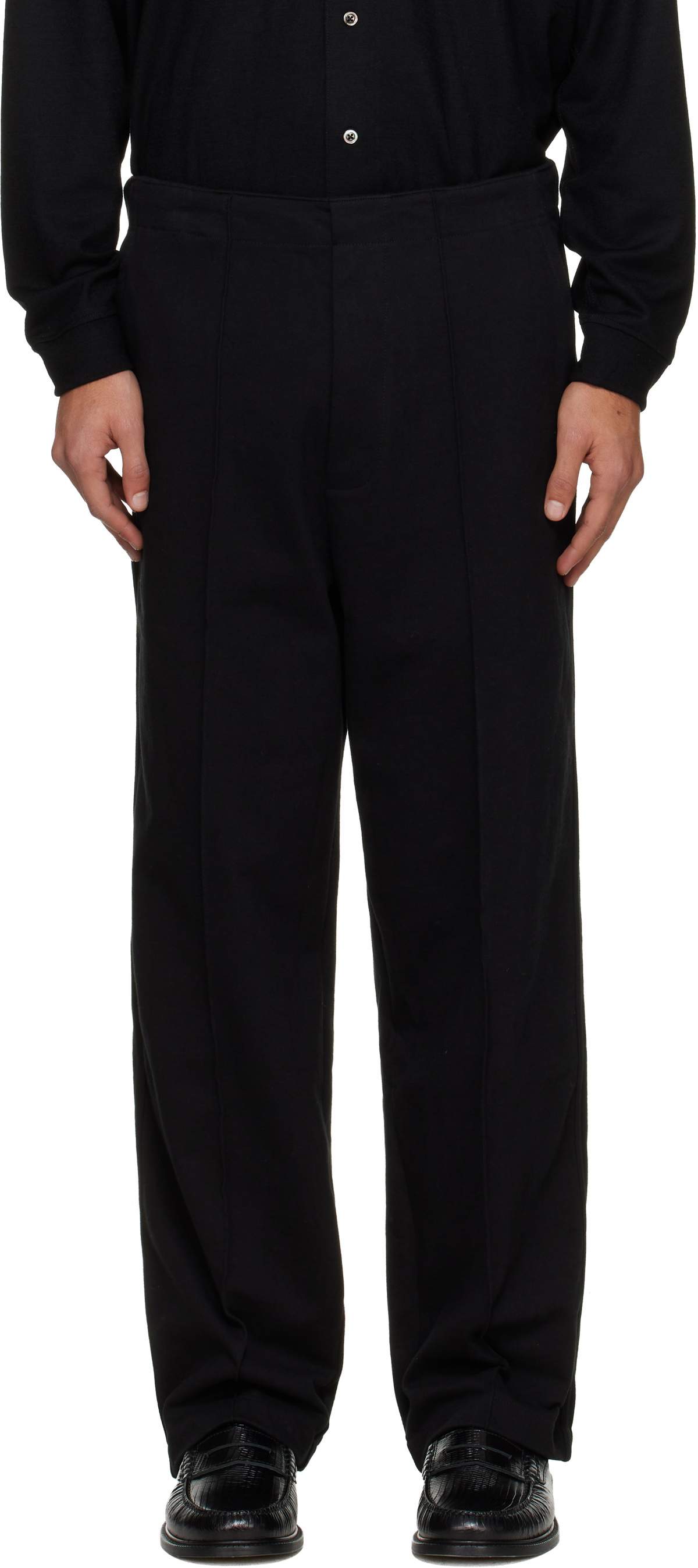 Lady White Co. Black Jersey Band Trousers