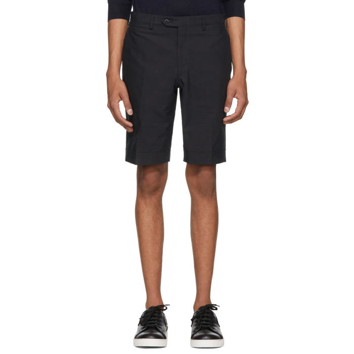 Photo: Brioni Navy Classic Seersucker Shorts