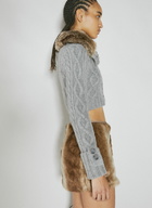 Guess USA Faux Fur Cable Sweater