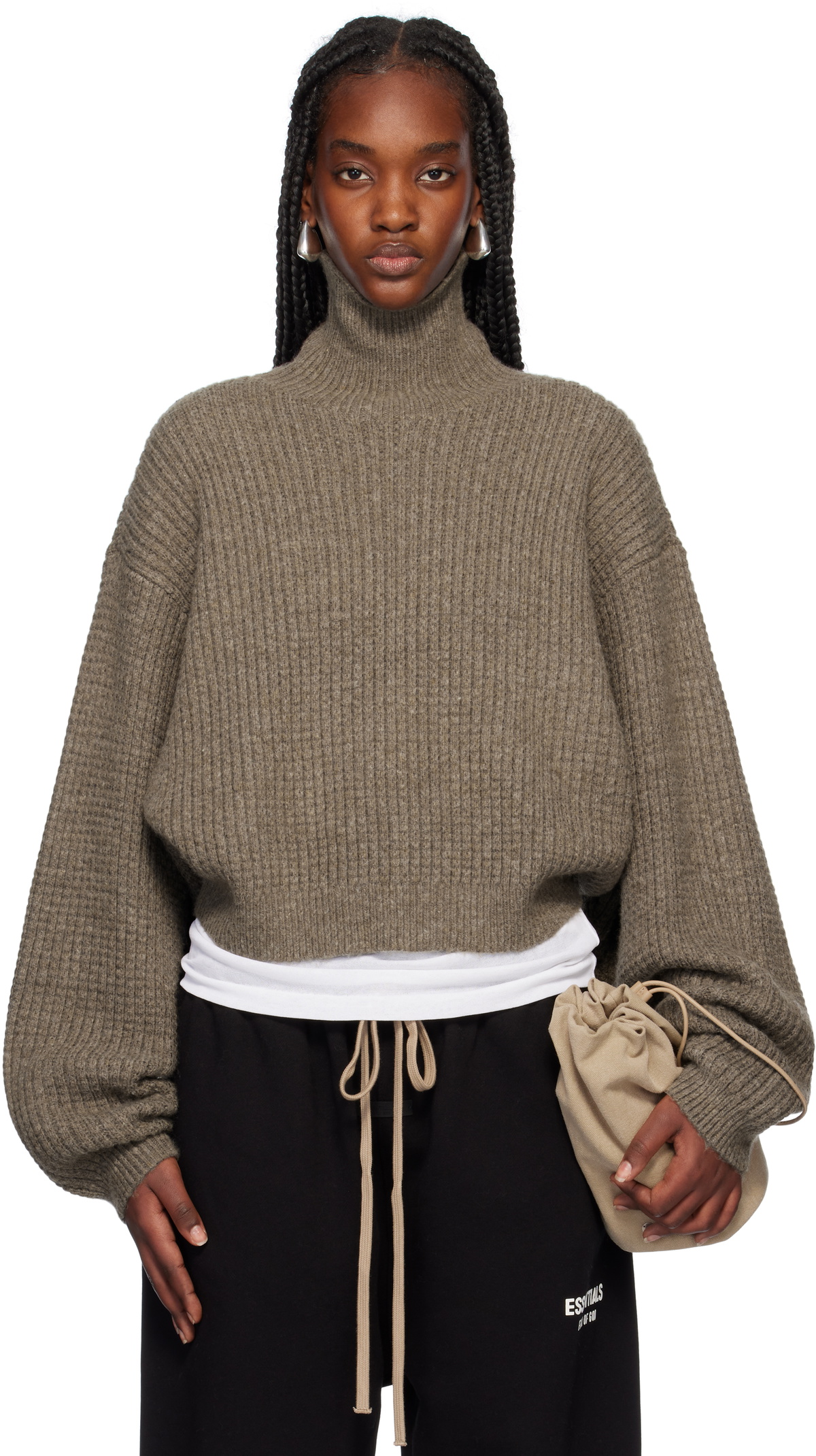 Fear of God ESSENTIALS Gray Heavy Waffle Turtleneck Fear Of God 