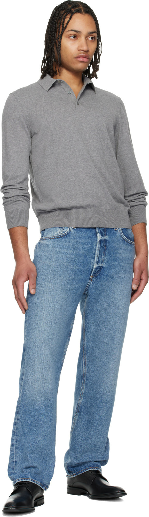 BOSS Gray Cotton Polo