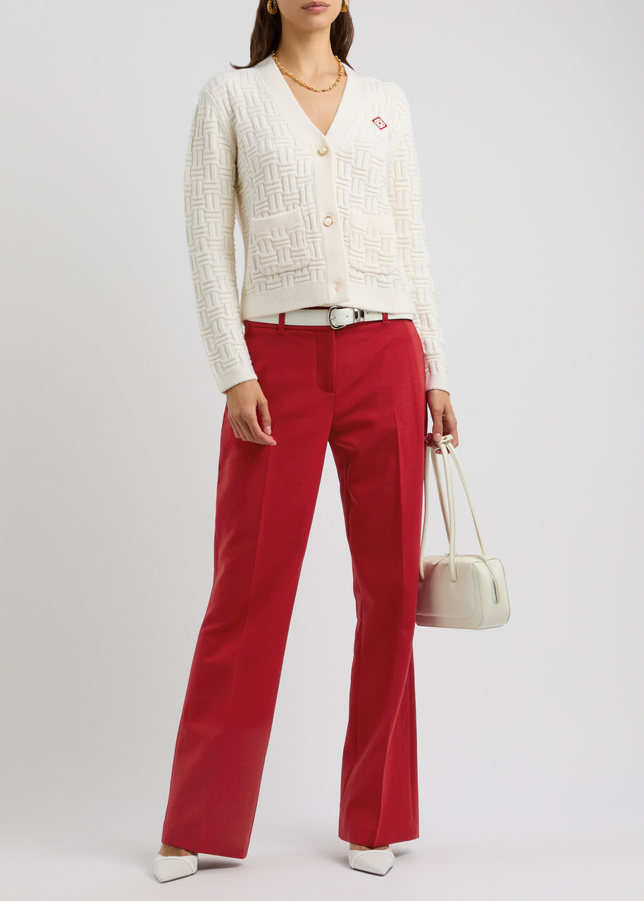 Casablanca Sports Straight-leg Wool-blend Trousers Red