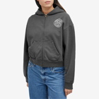 Sporty & Rich Women's Paris Coutry Club Zipped Cropped Hoodie in Black
