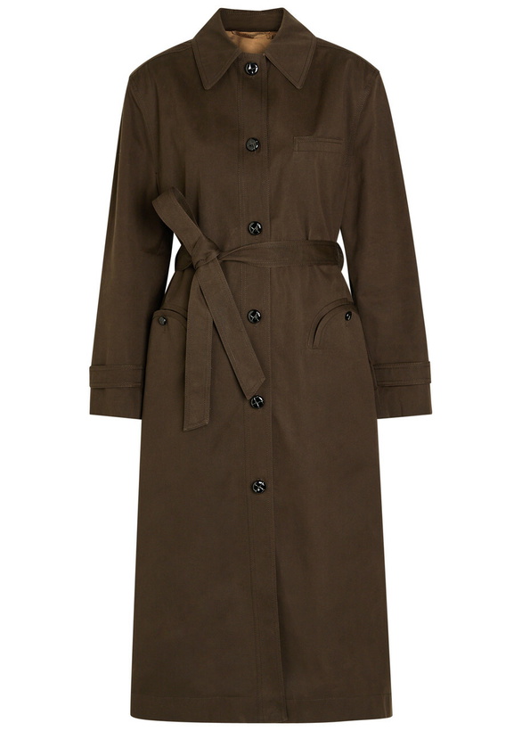 Photo: Blaze Milano Basoto Belted Cotton Trench Coat Dark Brown