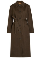 Blaze Milano Basoto Belted Cotton Trench Coat Dark Brown