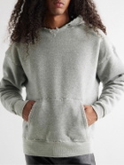 SAINT LAURENT - Distressed Cotton-Jersey Hoodie - Gray