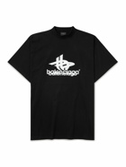 Balenciaga - Oversized Logo-Print Cotton-Jersey T-Shirt - Black