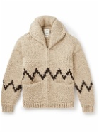 Visvim - Shawl-Collar Intarsia Wool Zip-Up Cardigan - Neutrals