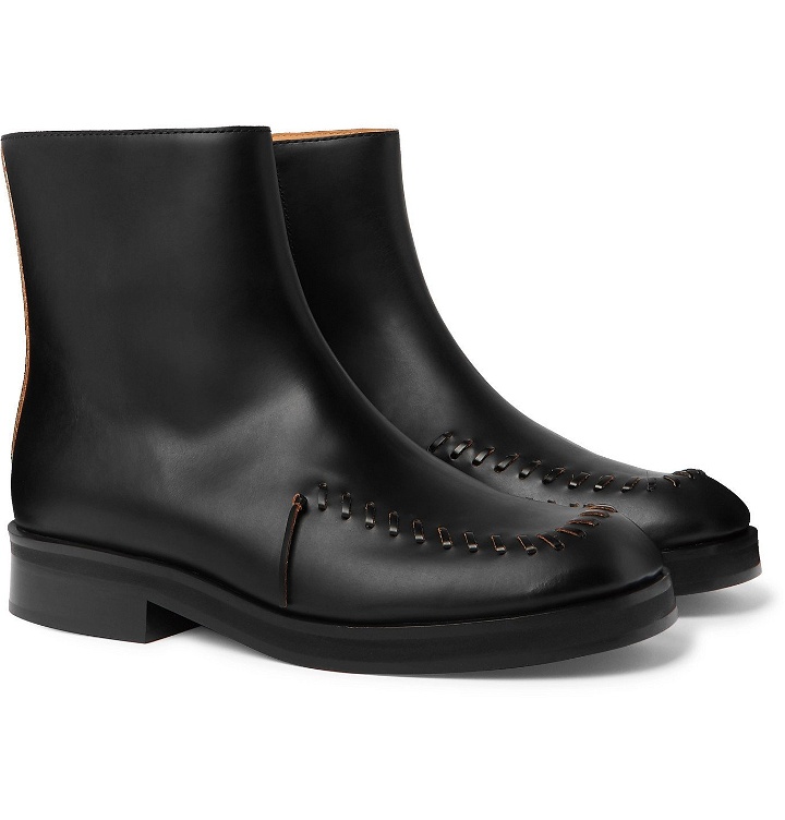 Photo: JW Anderson - Whipstitched Leather Chelsea Boots - Black