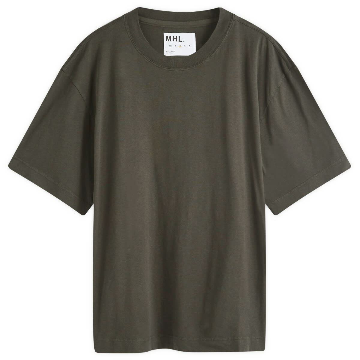 Margaret Howell｜ (MHL SIMPLE T-SHIRT - BLACK (MHSP0527Y Black cotton linen simple t shirt | MHL. by Margaret Howell