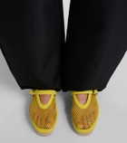 Alaïa Fishnet suede-trimmed espadrilles