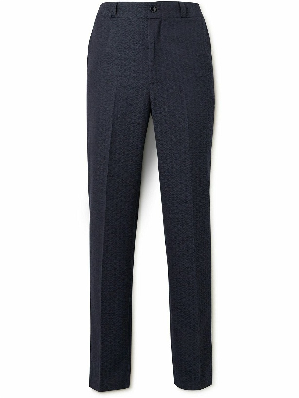 Photo: Barena - Straight-Leg Jacquard Suit Trousers - Blue