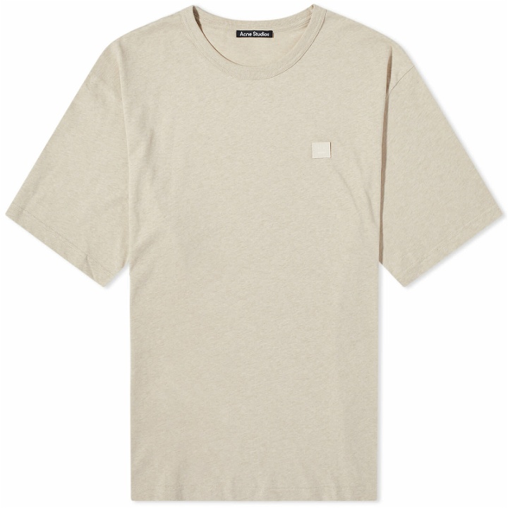 Photo: Acne Studios Exford Face T-Shirt in Oatmeal Melange